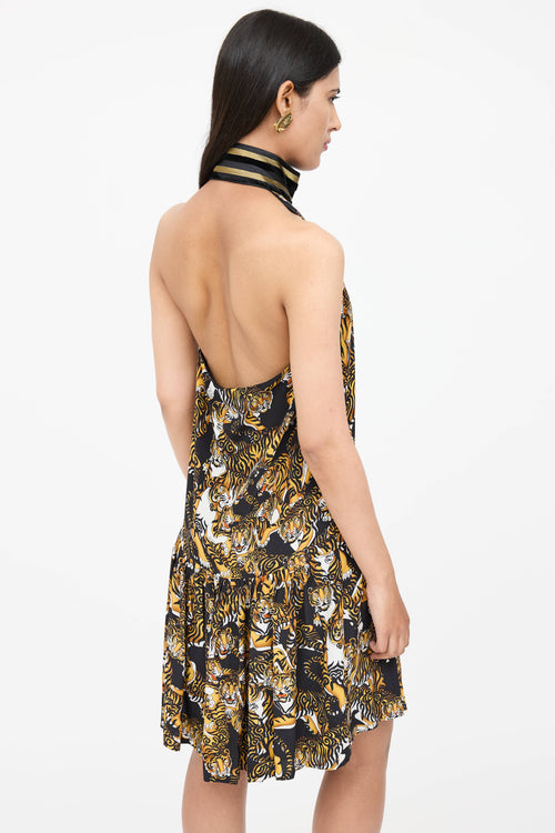 Gucci Silk Printed Halter Dress
