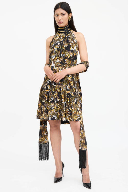 Gucci Silk Printed Halter Dress