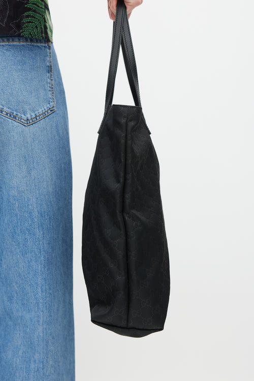 Gucci Black Nylon Monogram Tote