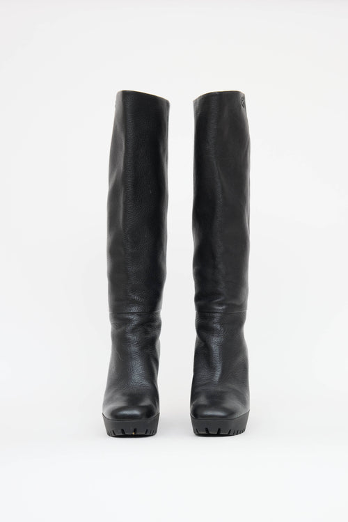 Gucci Leather Wedge Boot