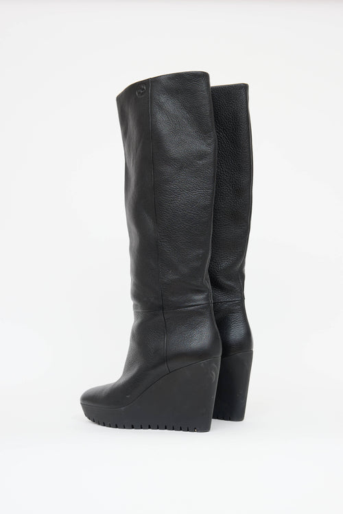Gucci Leather Wedge Boot
