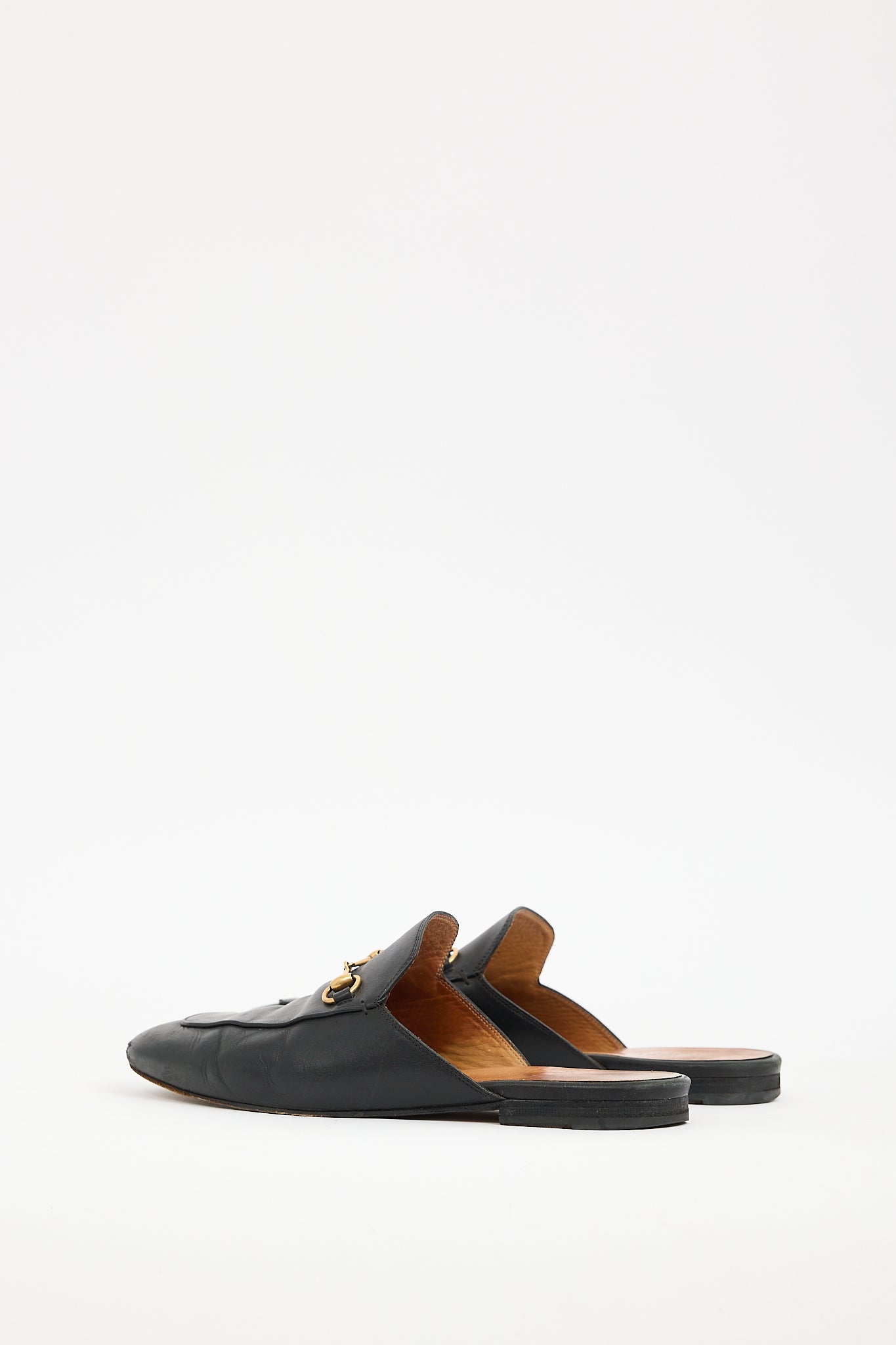Gucci Black Leather Princetown Mule