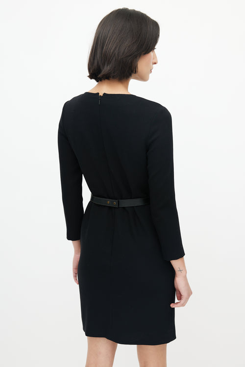 Black & Gold Toggle Belted Dress