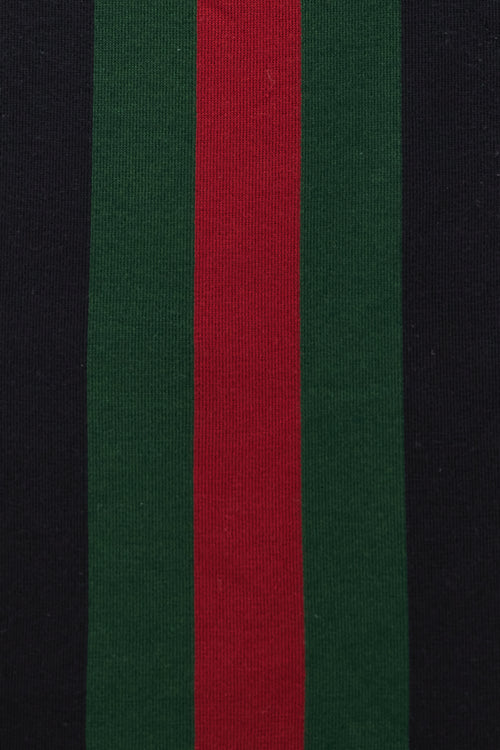 Gucci Black & Multicolour Wool Striped Scarf