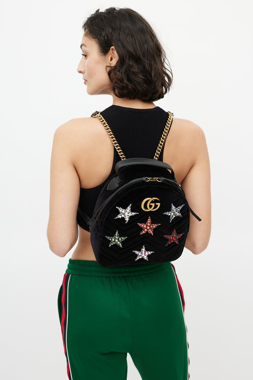Gucci Black & Multi Star Gem GG Dome Backpack