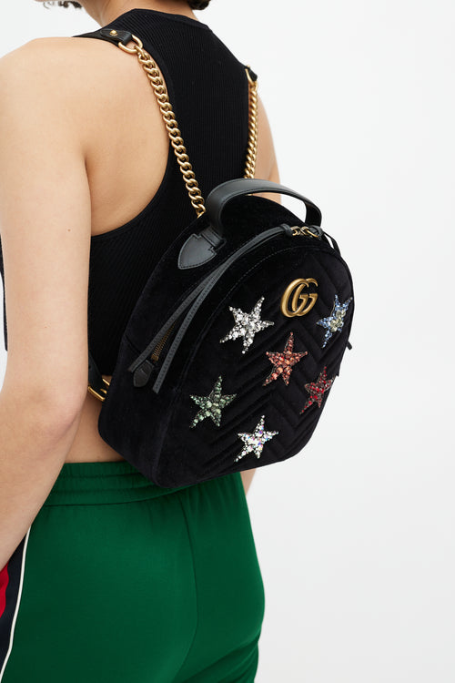 Gucci Black & Multi Star Gem GG Dome Backpack