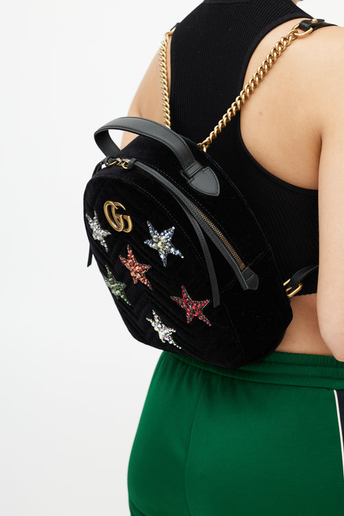 Gucci Black & Multi Star Gem GG Dome Backpack