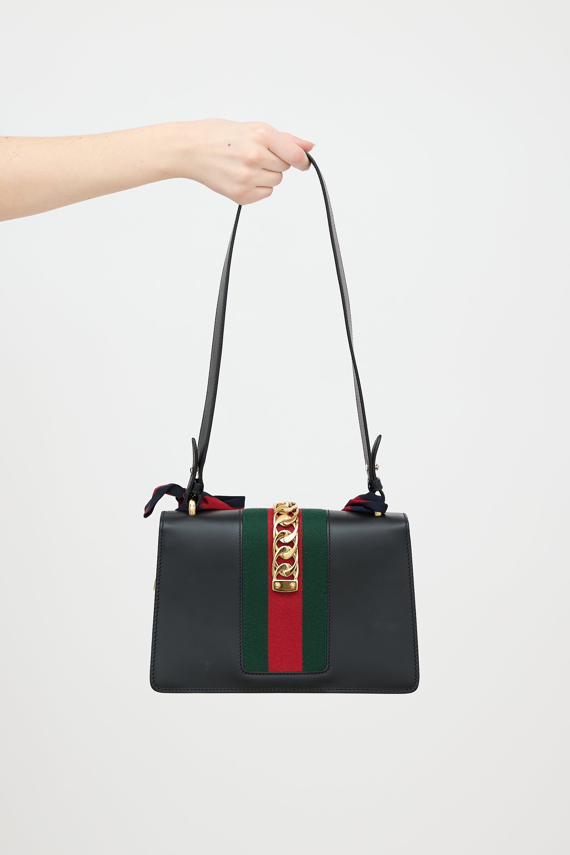 Gucci Leather Sylvie Chain Link Bag