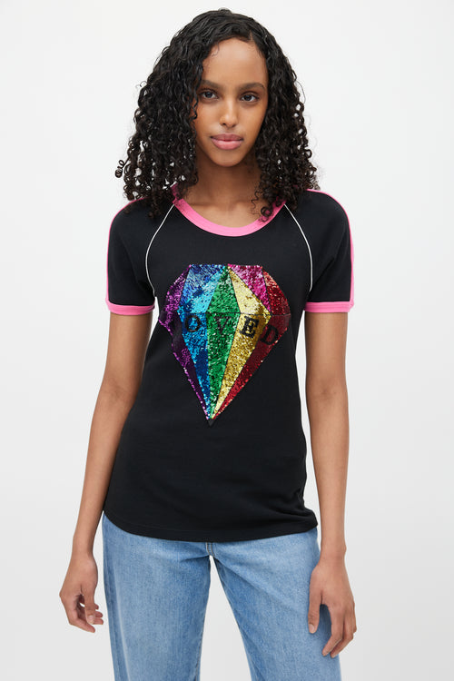 Gucci Black & Multicolour Loved Sequin Top
