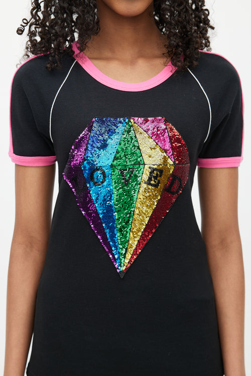 Gucci Black & Multicolour Loved Sequin Top