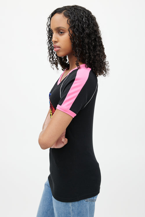Gucci Black & Multicolour Loved Sequin Top