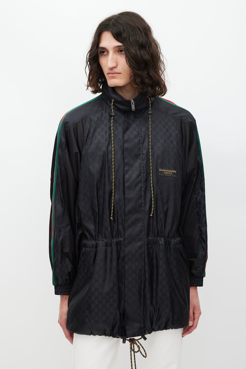 Gucci Black & Multicolour Nylon Monogram Jacket