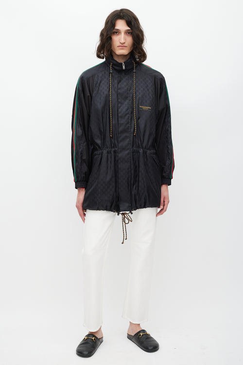 Gucci Black & Multicolour Nylon Monogram Jacket