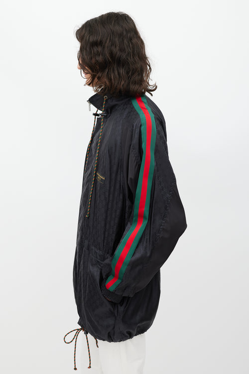 Gucci Black & Multicolour Nylon Monogram Jacket