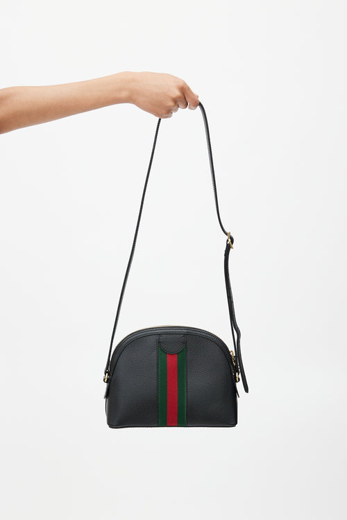 Gucci Black & Multicolour Ophidia Striped Leather Bag