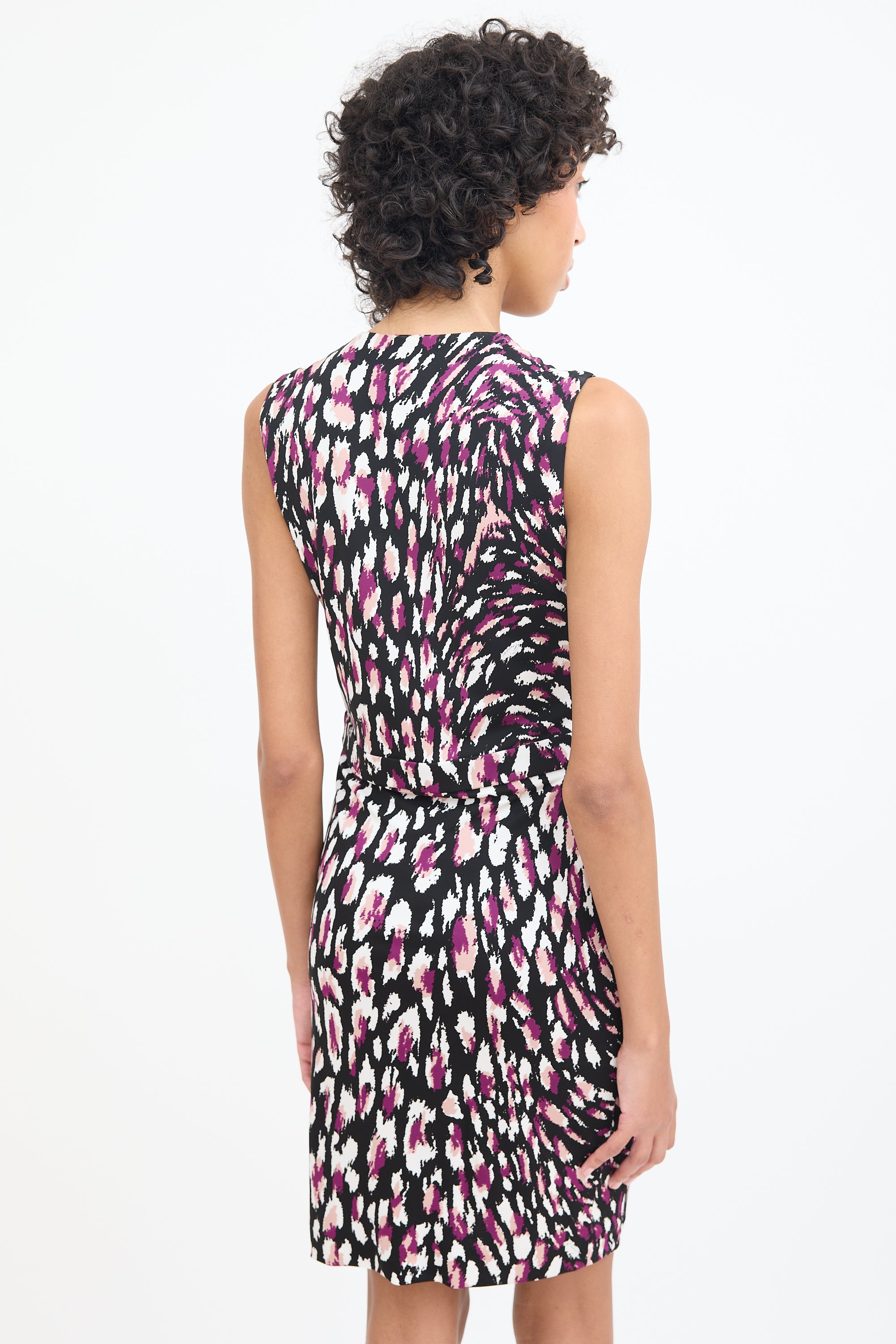 Gucci Black & Multicolour Patterned Midi Dress