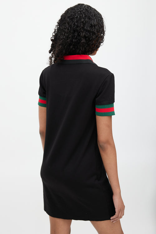 Gucci Black & Multicolour Striped Shirt Dress