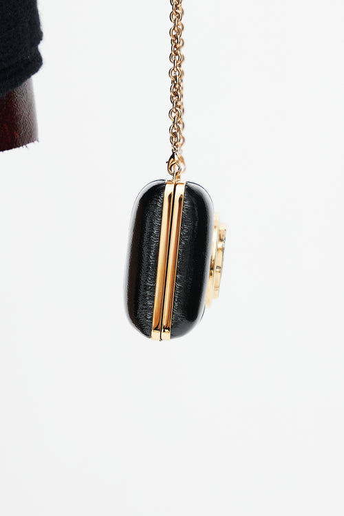 Gucci Black & Gold Leather Clutch