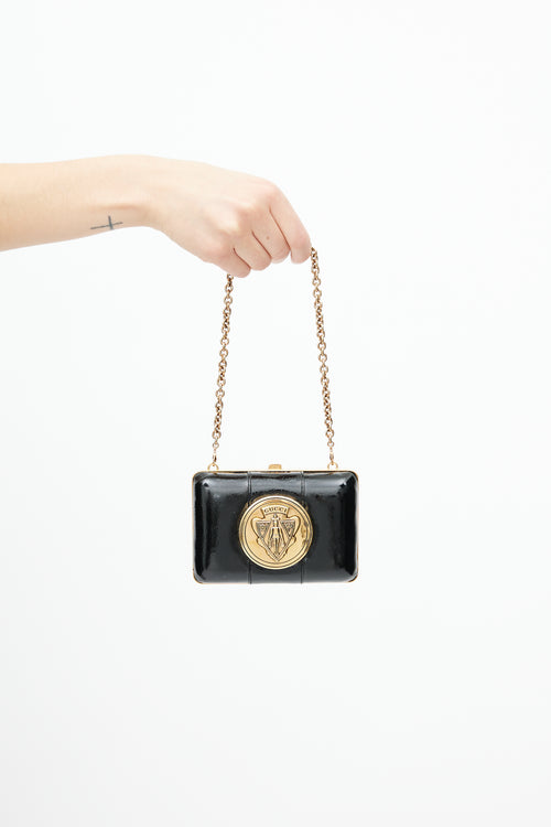 Gucci Black & Gold Leather Clutch