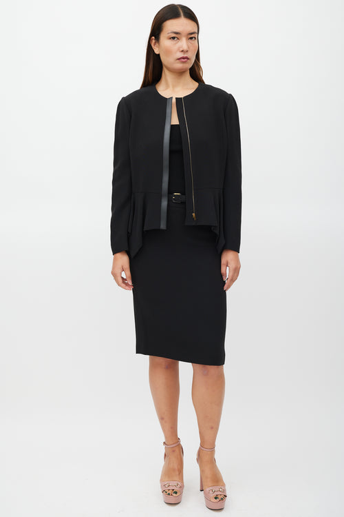 Gucci Black Peplum Jacket & Skirt Co-ord Set