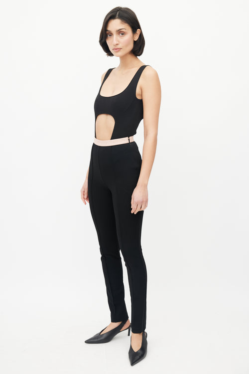 Gucci Black & Pink Front Pleat Trouser