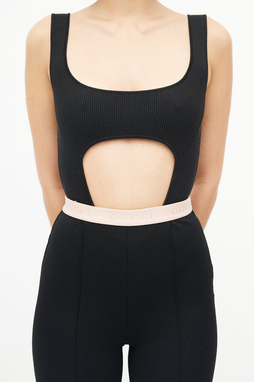 Gucci Black & Pink Front Pleat Trouser