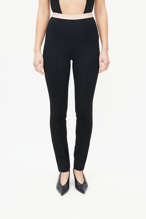 Gucci Black & Pink Front Pleat Trouser