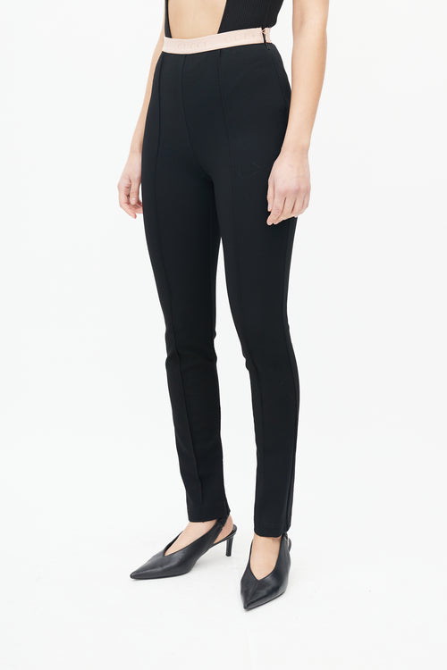 Gucci Black & Pink Front Pleat Trouser