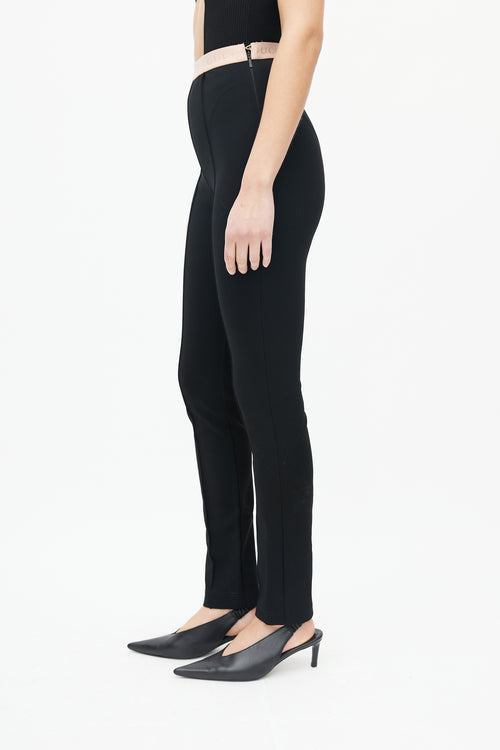 Gucci Black & Pink Front Pleat Trouser