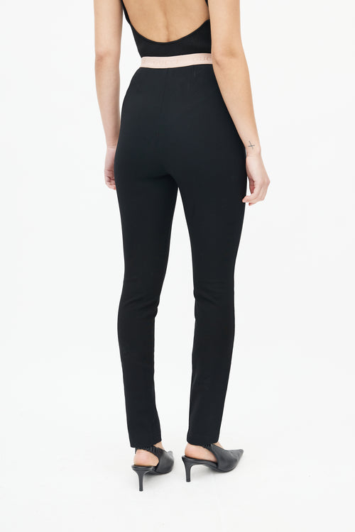 Gucci Black & Pink Front Pleat Trouser