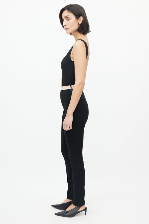 Gucci Black & Pink Front Pleat Trouser