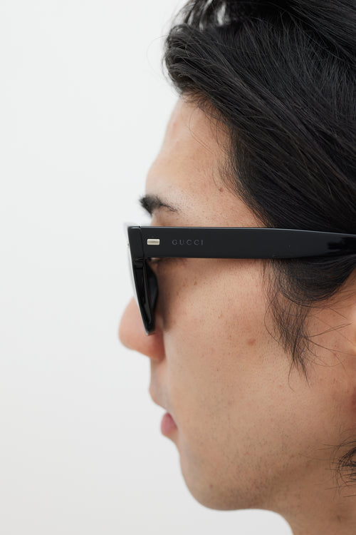 Gucci Black & Silver GG1099 Wayfarer Sunglasses