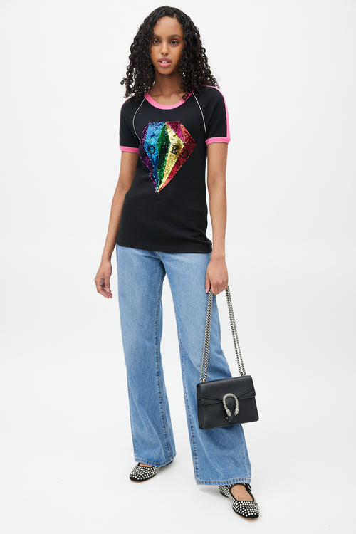 Gucci Black & Silver Small Dionysus Leather Bag