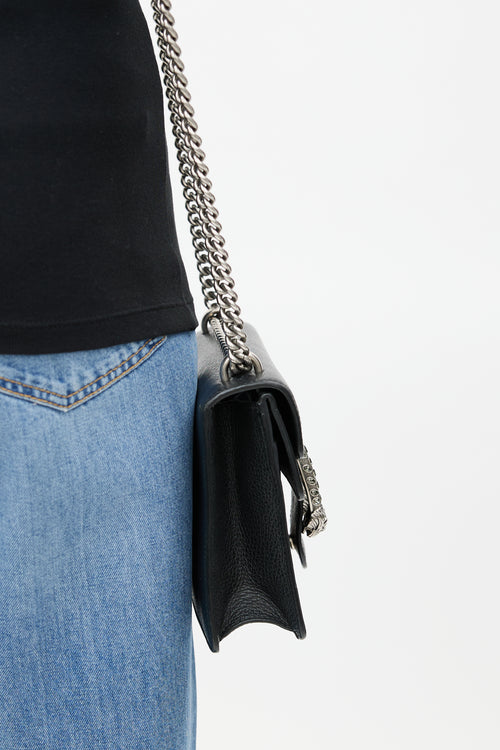 Gucci Black & Silver Small Dionysus Leather Bag