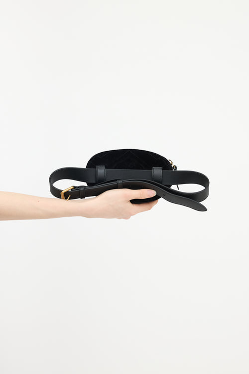 Gucci Velvet Matelassé GG Marmont Belt Bag
