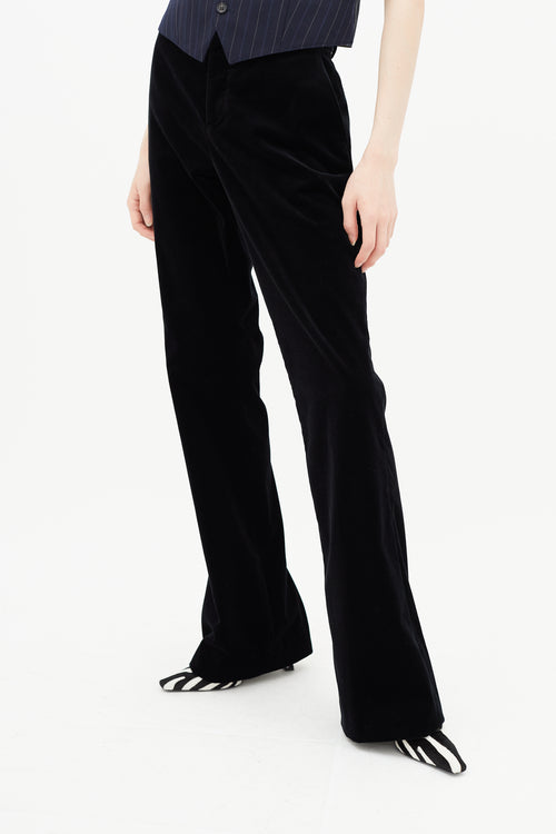 Gucci Black Velvet Flared Trouser