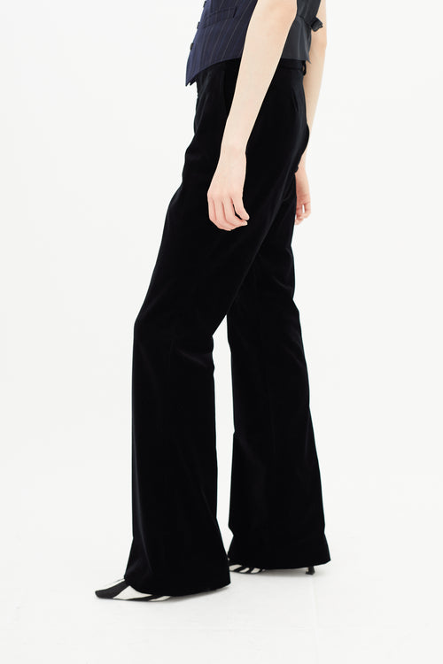 Gucci Black Velvet Flared Trouser