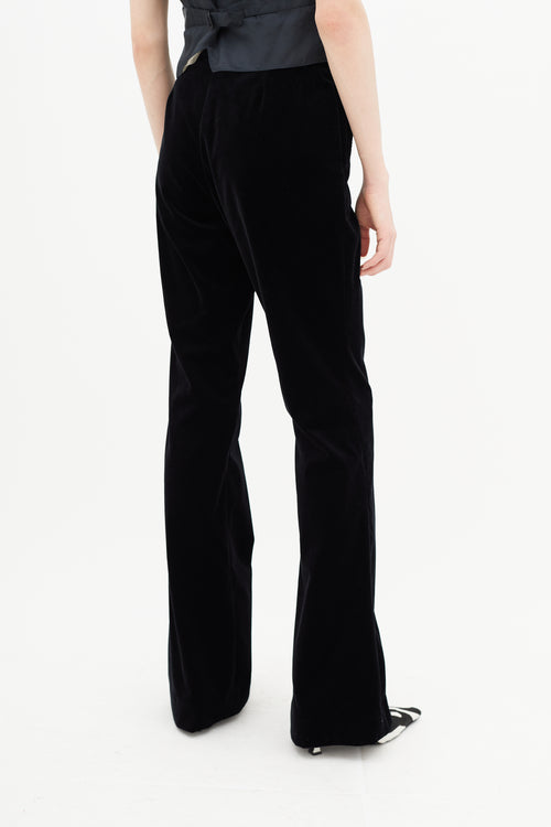 Gucci Black Velvet Flared Trouser
