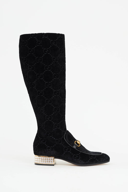 Gucci Velvet GG Boot