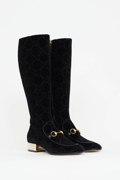 Gucci Velvet GG Boot