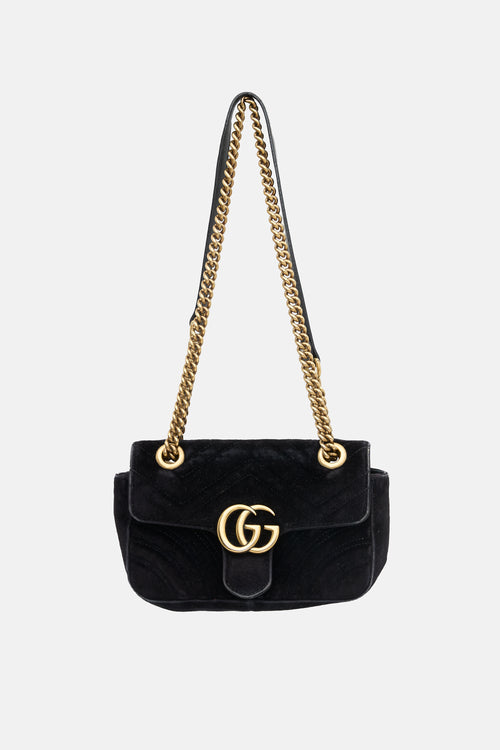 Gucci Velvet Small Marmont GG Bag
