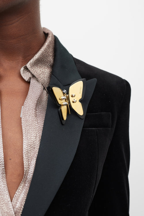 Gucci Black Velvet & Satin Suit