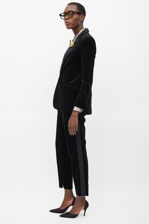 Gucci Black Velvet & Satin Suit