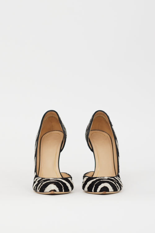 Gucci Black & White Printed Hair Noah D'Orsay Heel