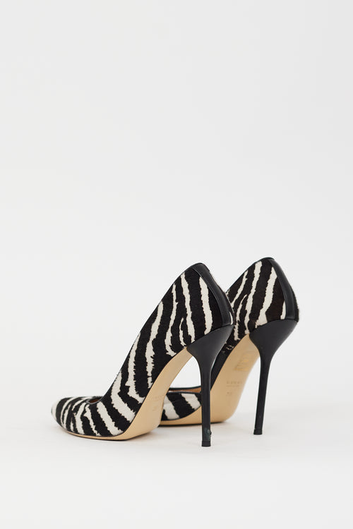 Gucci Black & White Printed Hair Noah D'Orsay Heel