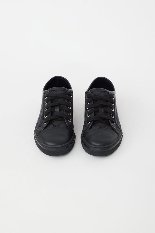 Gucci Black Leather & Canvas GG Sneaker