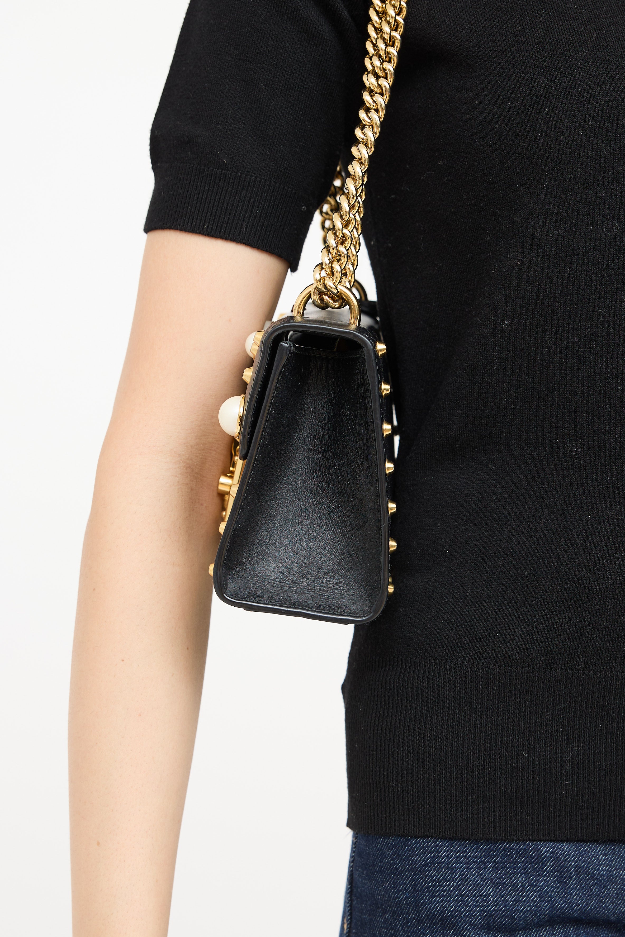 GucciSmall Studded Padlock Bag