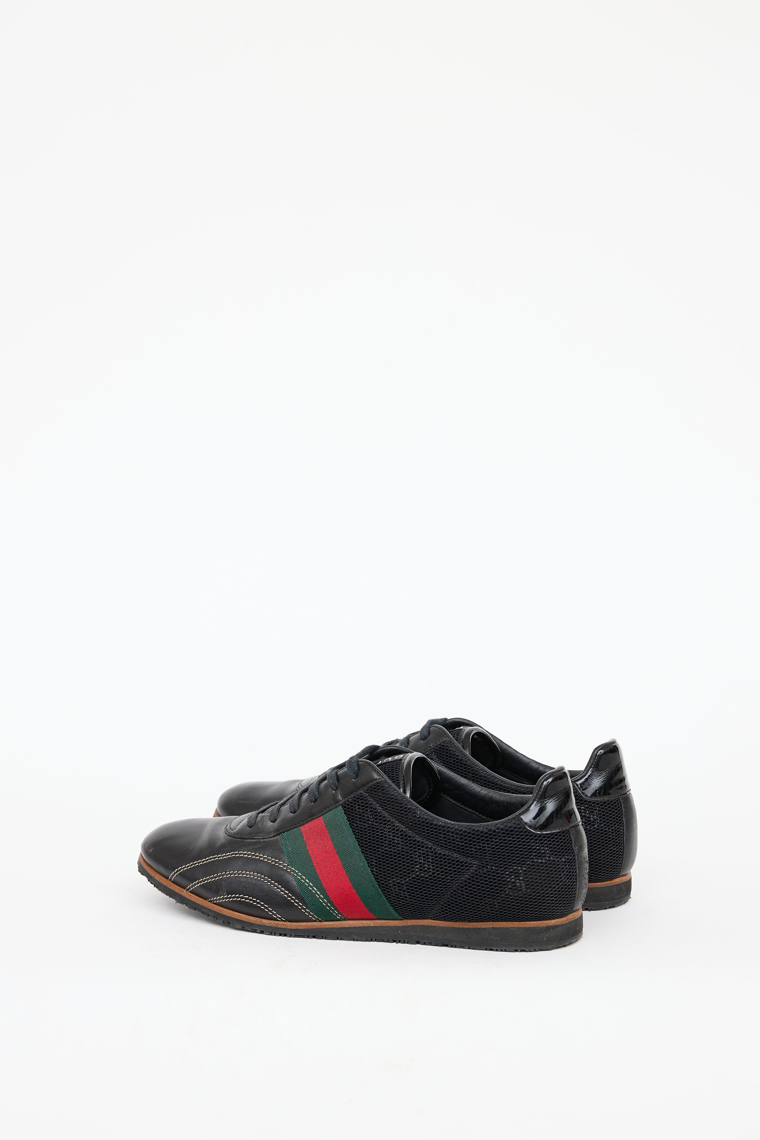 Gucci Black Monogram Web Sneaker