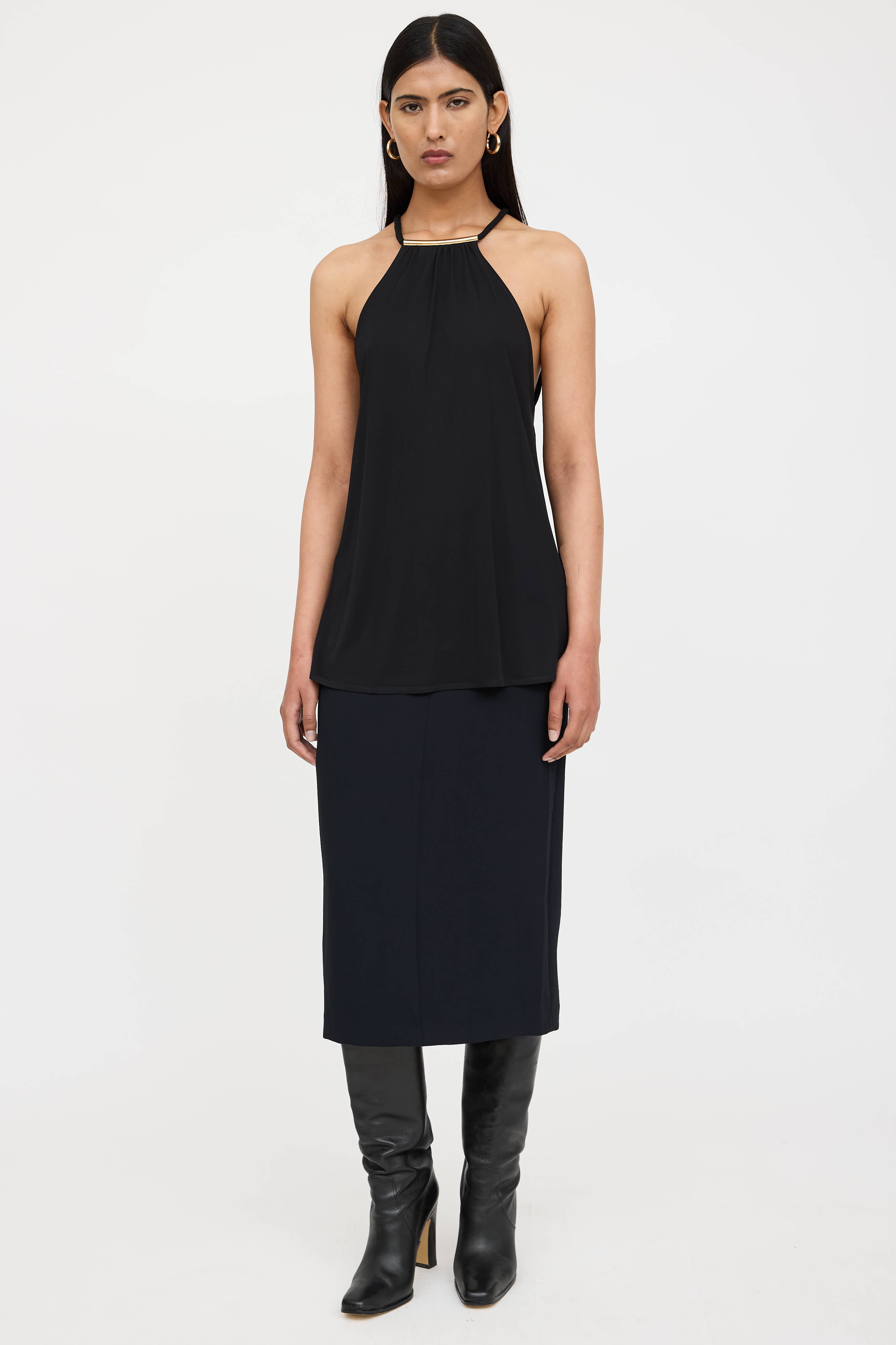 Gucci Sheer Hardware Halter Top
