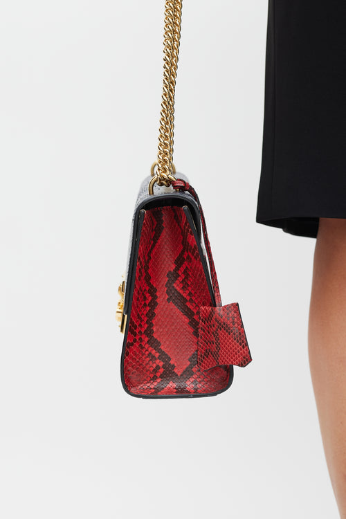 Gucci Blue & Multicolour Leather Medium Padlock Shoulder Bag